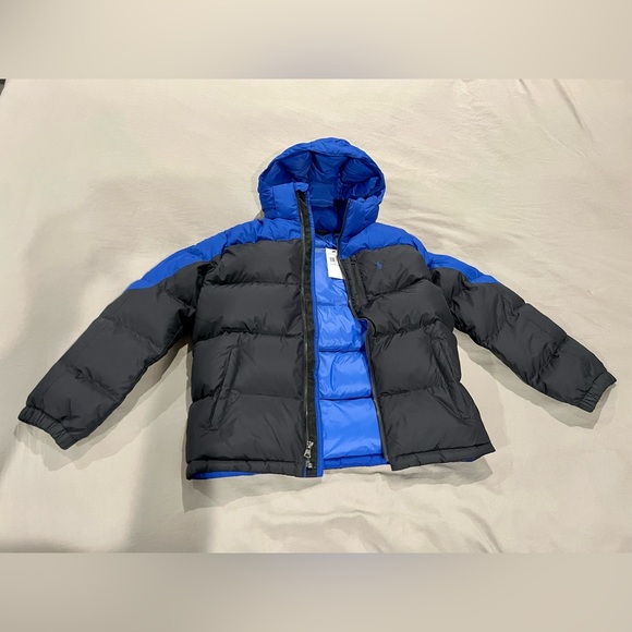 NEW Ralph Lauren Black/Royal Blue Down Jacket (BOY) - Picture 3 of 5